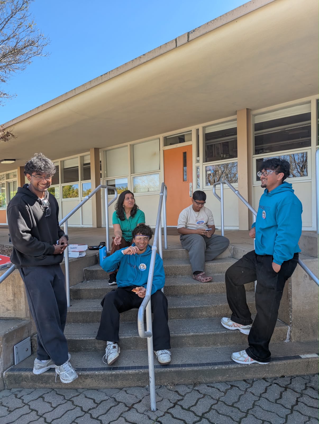Shishkabots team members together outside the competition venue